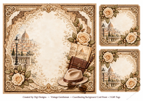 8x8 Vintage Gentleman - Blank Insert 