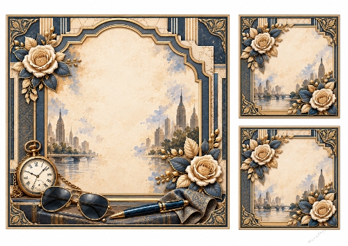 8x8 Vintage Gentleman - Blank Insert 