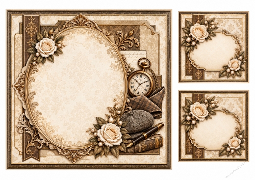 8x8 Vintage Gentleman - Blank Insert 