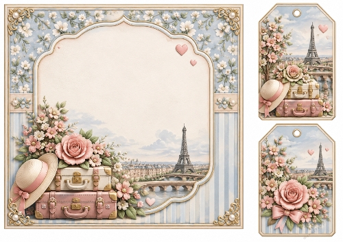 8x8 Parisian Love - Blank Insert & Gift Tags