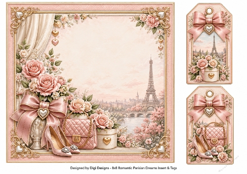 8x8 Parisian Valentine - Blank Insert & Gift Tags