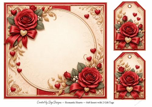 8x8 Vintage Valentine - Blank Insert & Gift Tags