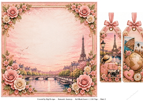 8x8 Romantic Paris Journey - Blank Insert & Gift Tags