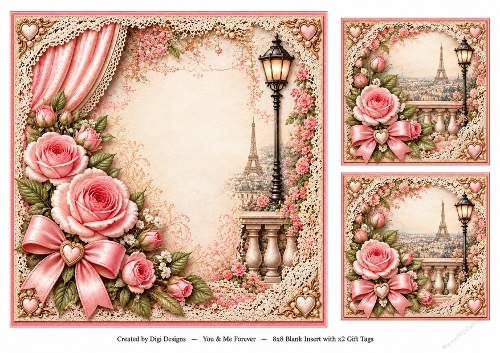 8x8 Vintage Valentine - Blank Insert & Gift Tags