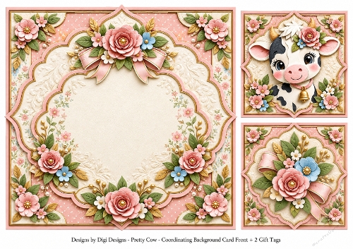 8x8 Precious Cow - Blank Insert & Gift Tags