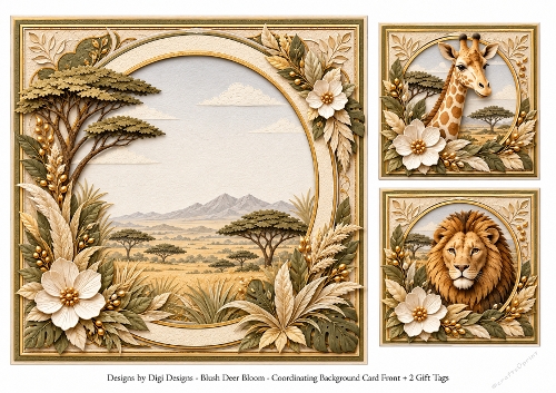 8x8 Safari Friends - Blank Insert & Gift Tags
