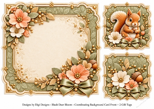 8x8 Woodland Squirrel - Blank Insert & Gift Tags