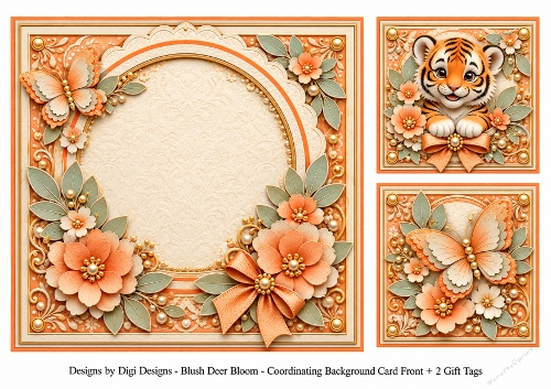 8x8 Tiger Cub - Blank Insert & Gift Tags