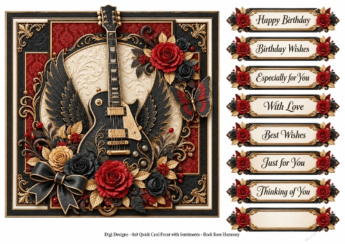 8x8 Rock Rose Harmony - Quick Card Front with Sentiments