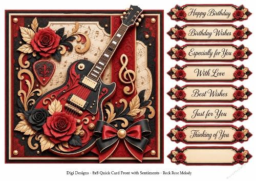 8x8 Rock Rose Harmony - Quick Card Front with Sentiments