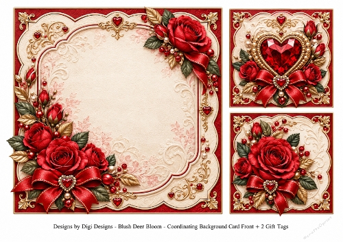 8x8 Ruby Elegance  - Blank Insert 