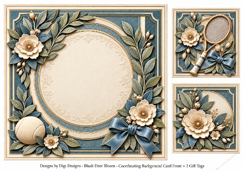 8x8 Tennis Elegance - Blank Insert 