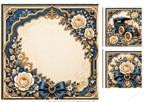 8x8 Vintage Car Elegance - Blank Insert 