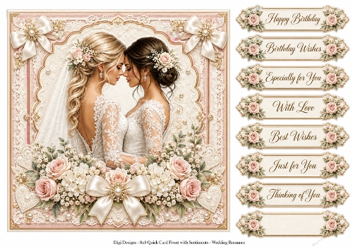 8x8 Vintage Romance - Quick Card Front with Sentiments