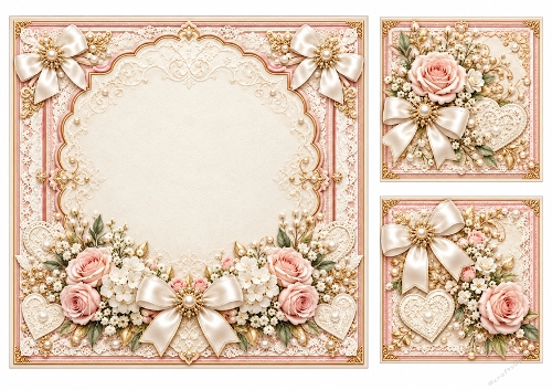 8x8 Vintage Romance - Blank Insert 