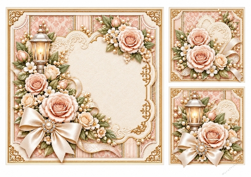 8x8 Vintage Wedding Car 3 - Blank Insert 