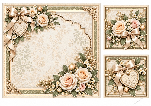 8x8 Vintage Rose Car - Blank Insert 