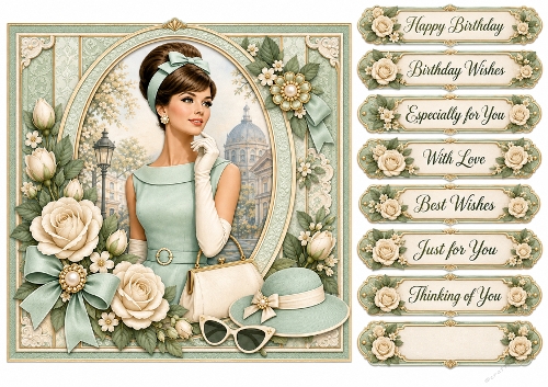 8x8 Vintage Mint - Quick Card Fron with Sentiment