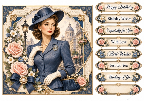 8x8 Vintage Parisian - Quick Card Fron with Sentiment