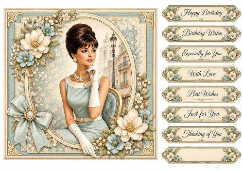 8x8 Vintage Parisian - Quick Card Fron with Sentiment