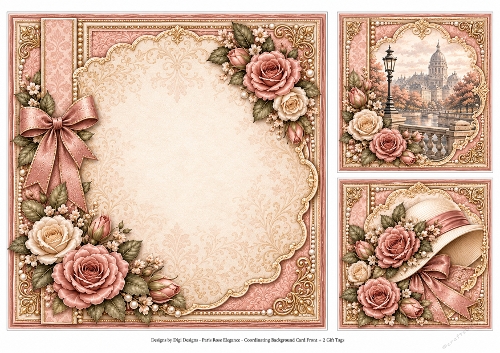 8x8 Vintage Rose - Blank Insert 