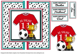 8x8 M Salah Football Card Front with Decoupage
