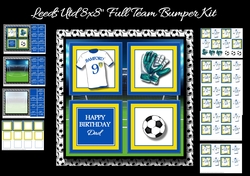 8x8 Leeds Utd Full Team Football Bumper Kit - x9 Sheets A4 