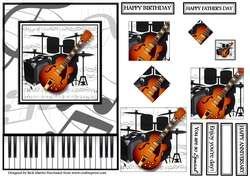 A5 - Music to me.....Card front with Pyramage