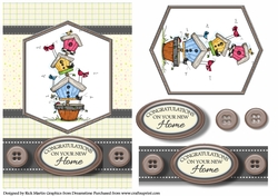 A4 New Home Topiary Card Front with topper