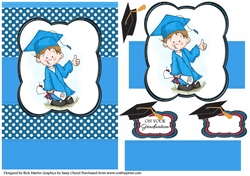 A5 Noah Graduates Card Front with Topper 