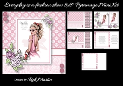 8x8 Everyday is a fashion show Mini Kit - x5 A4 Sheets Decoupage 