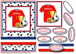 A5 Arsenal Card Front with Topper and sentiments