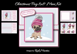 8x8 Christmas Pug Mini Kit - x4 A4 sheets