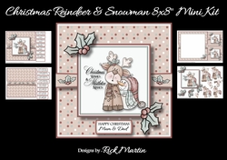 8x8 Christmas Reindeer & Snowman Mini Kit - x4 A4 Sheets 