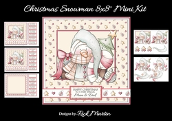 8x8 Christmas Snowman Mini Decoupage Kit 