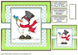 8x8 Snowy & his Bluebird Card Front