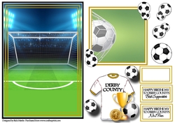 A5 DERBY COUNTY - Card Front with Toppers, sentiments and decoupage  
