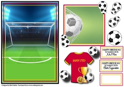 A5 Man Utd - Card Front with Toppers, sentiments and decoupage  