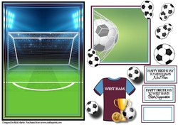 A5 West Ham - Card Front with Toppers, sentiments and decoupage