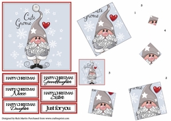 12x12cm Cute Gnome Design Sheet 5