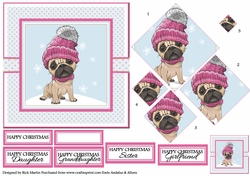 6x6 Christmas Pug Circle Pyramage Design Sheet 2