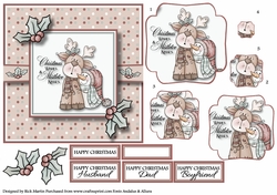 6x6 Christmas Reindeer & Snowman Pyramage Design Sheet 1