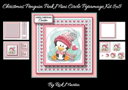 8x8 Chrsitmas Penguin Pink - Circle Pyramage Mini Kit 