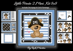 8x8 Little Pirate 2 Mini Kit includes Decoupage & Circle Pyramage Sheet - x6 A4 sheets