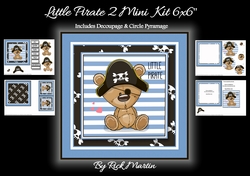 6x6 Little Pirate 2 Mini Kit includes Decoupage & Circle Pyramage Sheet - x4 A4 sheets 