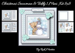 8x8 Christmas Snowman & Teddy 1 Mini Kit - x4 A4 sheets