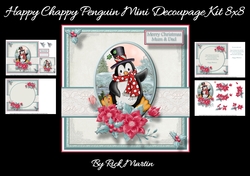 8x8 Happy Chappy Penguin Decoupage Mini Kit - x4 A4 sheets
