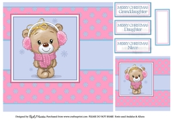 8x8 All wrapped up warm Card Front, Gift Tag & sentiments