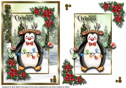 A5 Snowy Scene Penguin 8 - Card Front & Topper