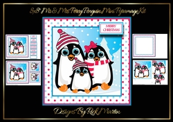 Mr & Mrs Percy Penguin 8x8 Mini Pyramage Kit – x4 A4 sheets